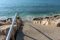 Staircase leads to the sea Royalty Free Stock Photo