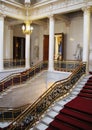 The staircase of the main entrance to the Faberge Museum.