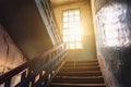 Staircase in an old abandoned building Royalty Free Stock Photo