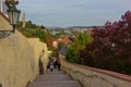 Staircase of the Old Castle at Prague Castle. Royalty Free Stock Photo