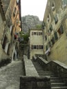 Staircase in an old courtyard in Montenegro Royalty Free Stock Photo