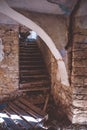 Staircase old ruin historic horror house building interior