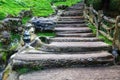 staircase in the Parc des Buttes-Chaumont in Paris Royalty Free Stock Photo