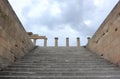 Staircase of the Propylaea. Acropolis of Lindos. Rhodes, Greece. Royalty Free Stock Photo