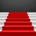 Staircase with red carpet