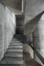 staircase space with concrete walls during building