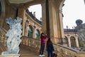 Staircase with statues of Zwinger Palace Dresden Germany Royalty Free Stock Photo