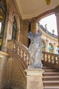 Staircase with statues of Zwinger Palace Dresden Germany Royalty Free Stock Photo