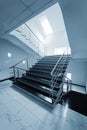 Staircase with a steel handrail Royalty Free Stock Photo