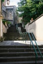 staircase on street in Gien town in summer