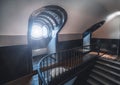 Staircase of the top floor, windows