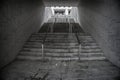 Staircase in underground passage. Rise to the top. Exit Royalty Free Stock Photo