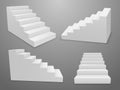 Staircase vector 3d isolated construction interior modern success. 3d ladder stair pedestal