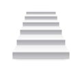 Staircase. White stair to up. Stairway before podium. 3d ladder with steps in front view. Blank interior isolated on white