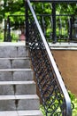 Staircase with wrought iron railing Royalty Free Stock Photo