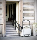 Stairlift on staircase for elderly people and disabled persons