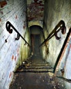 Stairs in abandoned bunker Royalty Free Stock Photo