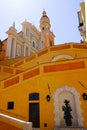 Stairs access Basilica of Saint Michael Archange in Menton city France Royalty Free Stock Photo