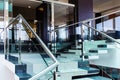 Stairs beautiful interior of a modern hotel with the use of metal Royalty Free Stock Photo