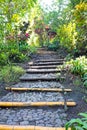 Stairs in a beautiful tropical garden Royalty Free Stock Photo