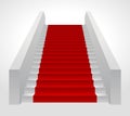 Stairs with bright red carpet