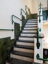 Stairs in Building A of former radio transmission station Radio Kootwijk, Veluwe, Apeldoorn, Netherlands