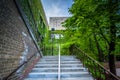 Stairs and building at Ryerson University, in Toronto, Ontario. Royalty Free Stock Photo