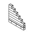 stairs building structure isometric icon vector illustration Royalty Free Stock Photo