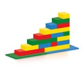 Stairs Built From Colorful Plastic Building Blocks Royalty Free Stock Photo