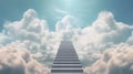 Stairs through the clouds to the heavens