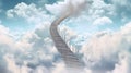 Stairs through the clouds to the heavens
