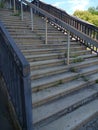 Stairs and concrete structure of old strahov stadion in prague Royalty Free Stock Photo