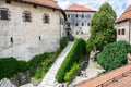 Stairs in the courtyard of Bled medieval castle in Slovenia