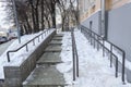 Stairs Covered in Snow Royalty Free Stock Photo