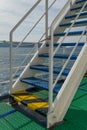 Stairs on the deck of a ferry boat Royalty Free Stock Photo