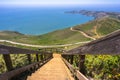 Stairs descending from the top of Hawk Hill; Marin Headlands