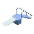 Stairs diving board icon, isometric style