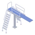 Stairs diving pool icon, isometric style