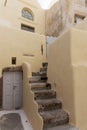 Stairs and door in the old traditional village of Emporio, Santorini