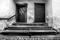 Stairs and the doors to the sacristy of the church Royalty Free Stock Photo