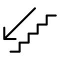 Stairs down arrow graph sign icon. Flat web walk step design vector illustration Royalty Free Stock Photo