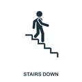 Stairs Down icon. Line style icon design. UI. Illustration of stairs down icon. Pictogram isolated on white. Ready to use in web d