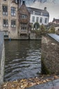 Stairs down to the Groenerei canal Bruges