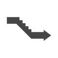 Stairs down vector simple icon, Downstairs icon