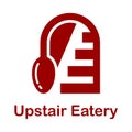 stairs eatery restaurant flat minimalist logo design Royalty Free Stock Photo