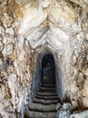 stairs entrance subway tunnel dug in rock Royalty Free Stock Photo