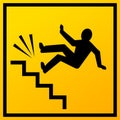 Stairs fall vector sign