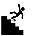 Stairs falling danger vector icon Royalty Free Stock Photo