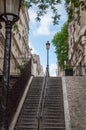 Stairs in the famous streets of Montmartre in Paris Royalty Free Stock Photo