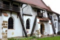 Stairs in the fortified church in Harman Honigburg Royalty Free Stock Photo